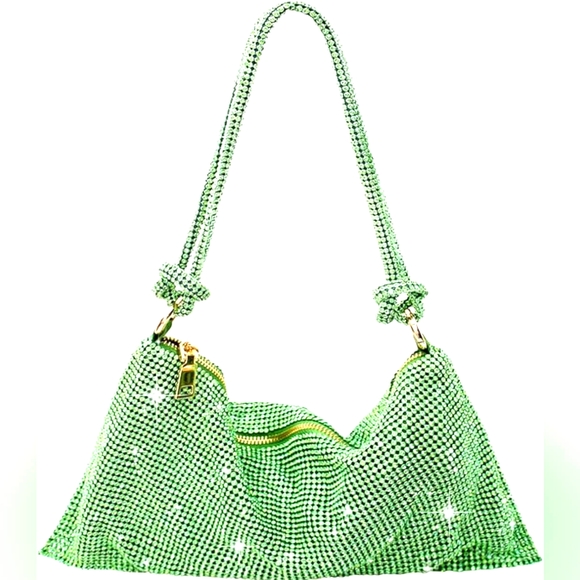 Beautiful Green Rhinestone Purse - Picture 1 of 8